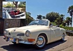 Noleggio Karmann Ghia cabrio panna Toscana e Firenze