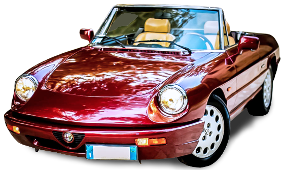 Noleggio Alfa Romeo spider duetto bordeaux in Abruzzo