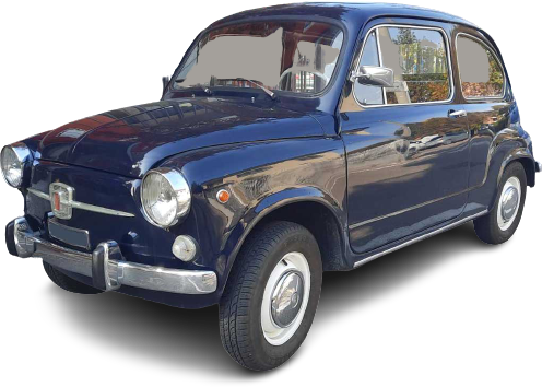 Fiat 600 Fanalone noleggio in Lombardia