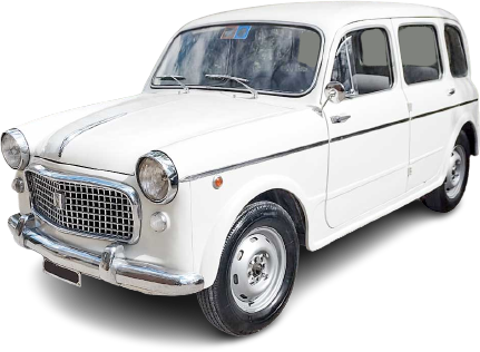 Noleggio Fiat 1100 bianco familiare in Umbria