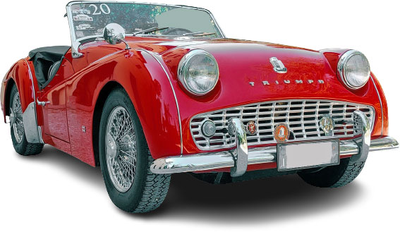 Triumph TR3 rosso 2 posti per tour e o per giri turistici