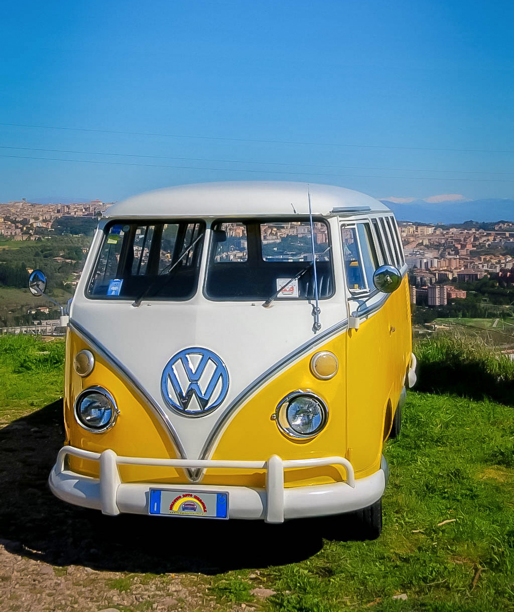 Volkswagen T1 pulmino Transporter, Bus Bulli, Samba giallo ocra