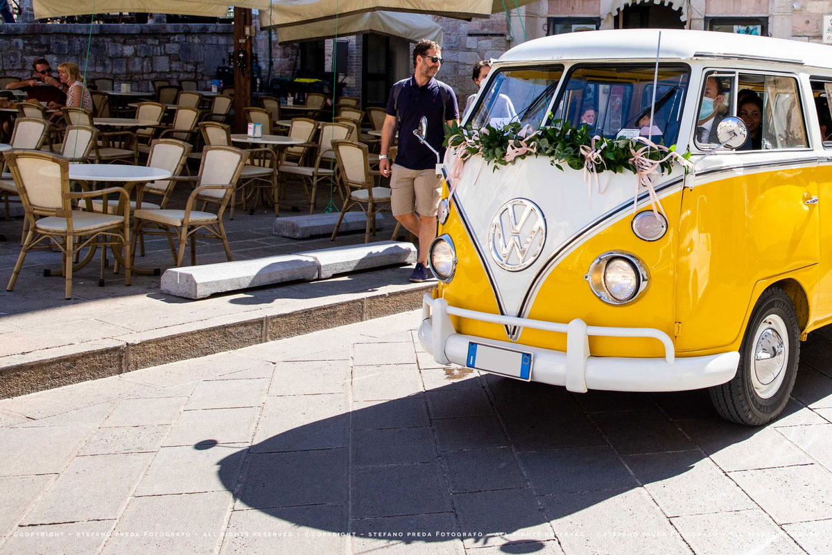 Volkswagen T1 pulmino Transporter, Bus Bulli, Samba giallo ocra