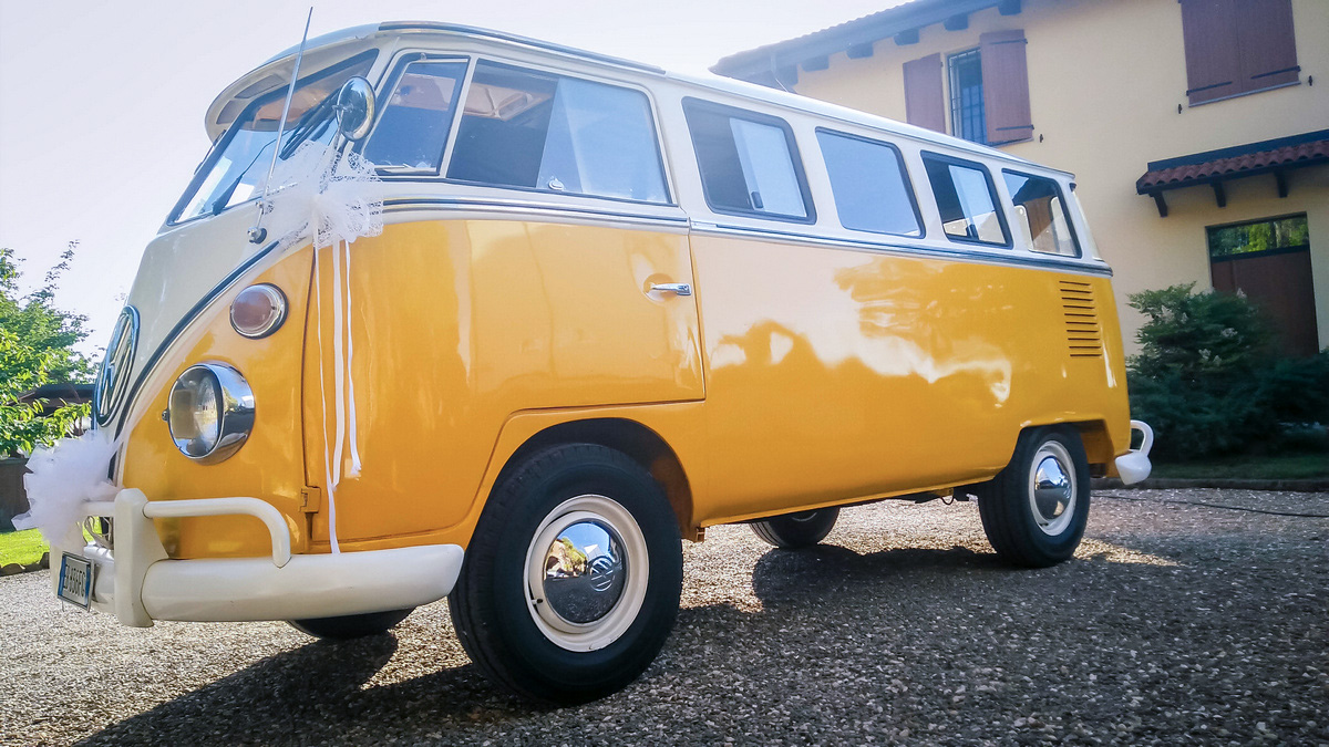 Volkswagen T1 pulmino Transporter, Bus Bulli, Samba giallo ocra