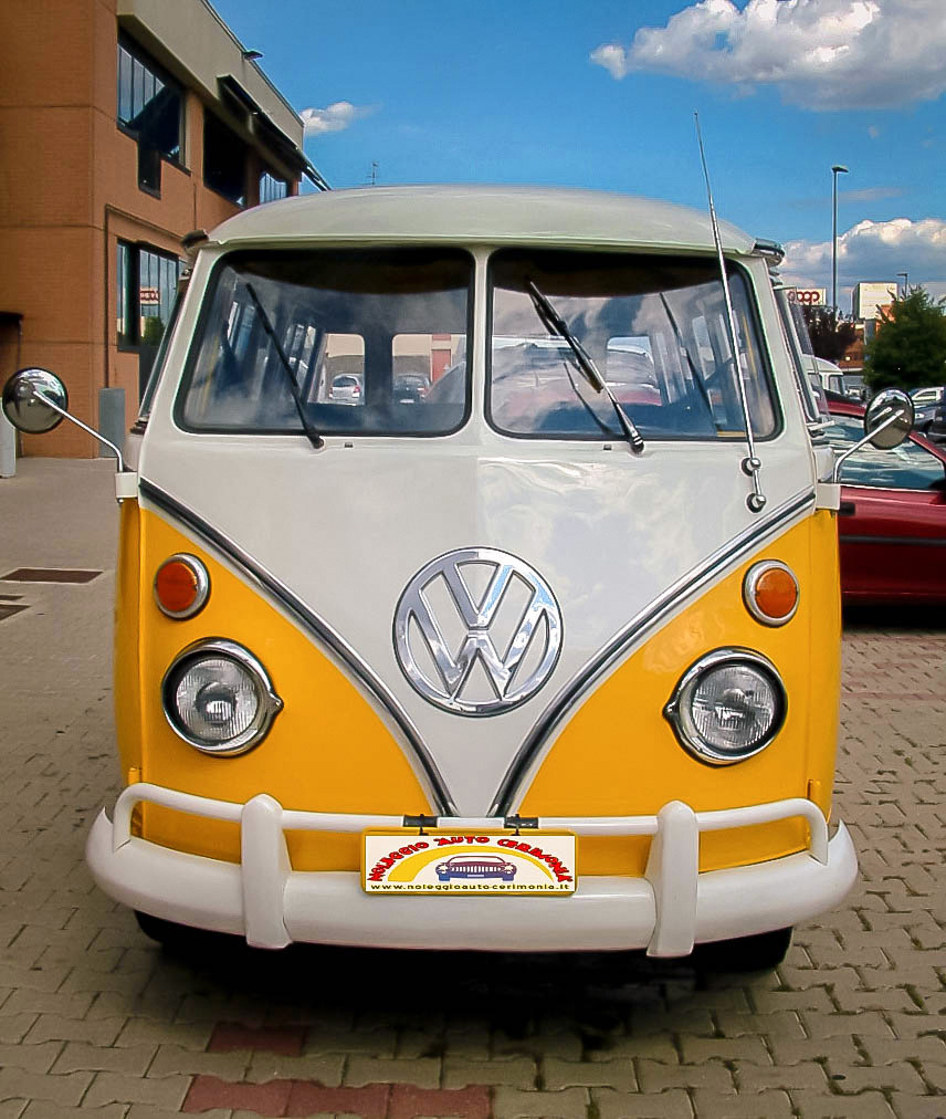 Volkswagen T1 pulmino Transporter, Bus Bulli, Samba giallo ocra