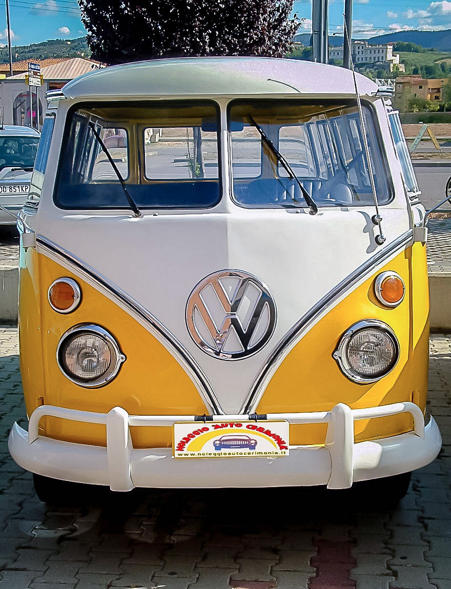 Volkswagen T1 pulmino Transporter, Bus Bulli, Samba giallo ocra